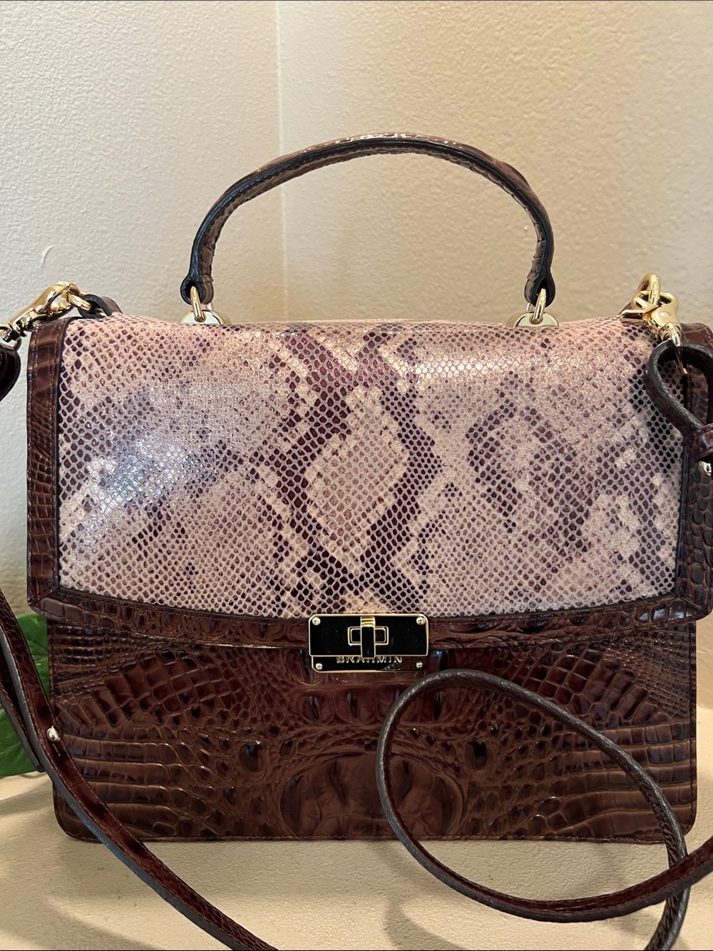Brahmin Hallie or Gabriela Pecan crossbody
